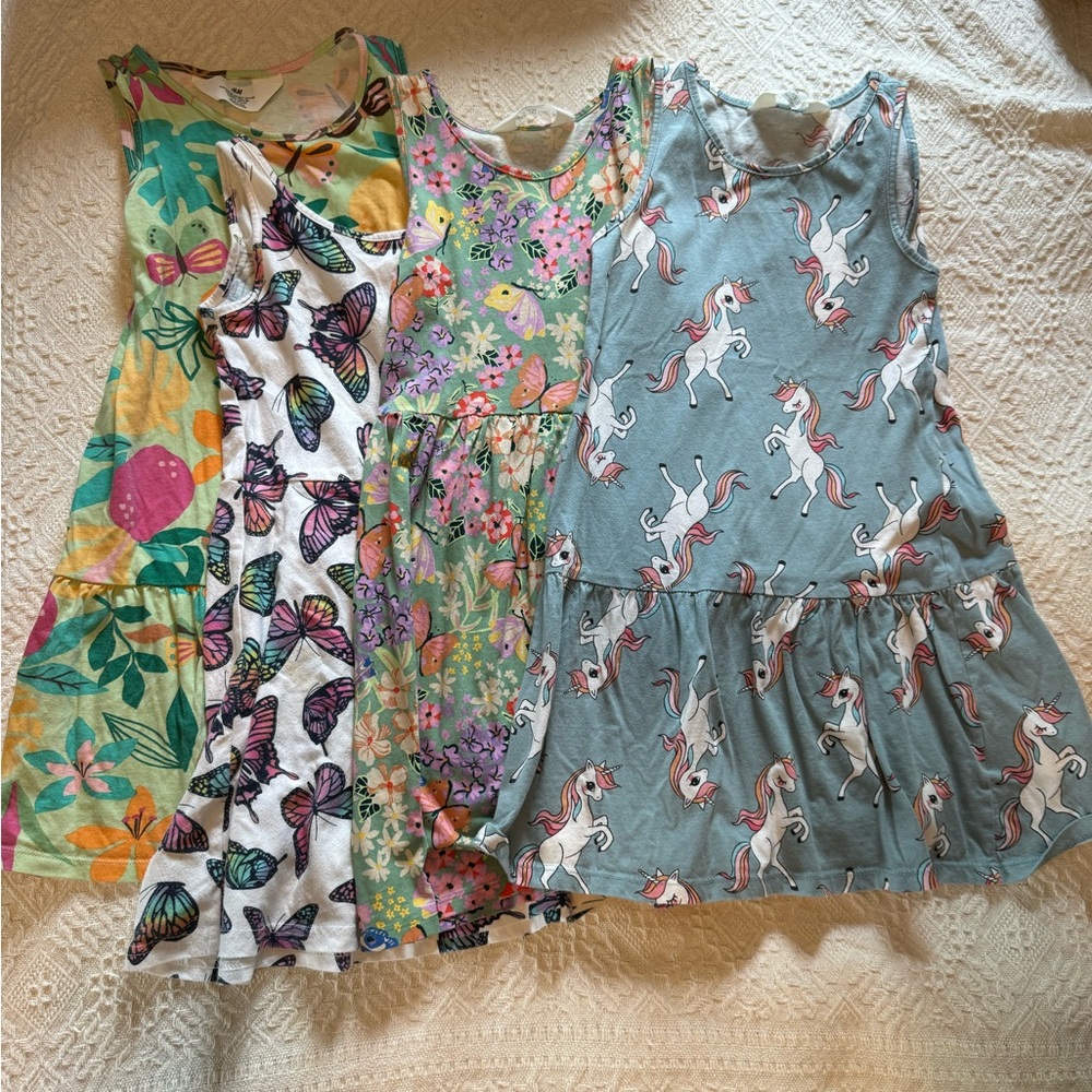 Set of 4 size small knit dresses. 3 are h&m, one children’s place
